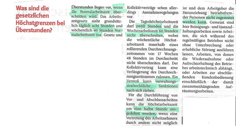 Überstunden im Arbeitsrecht